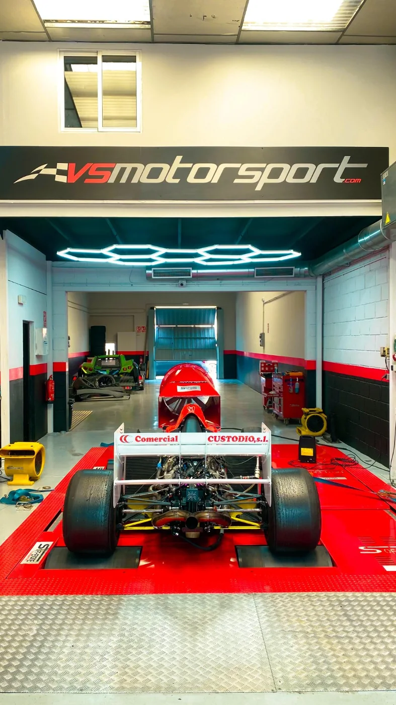 Rear view in workshop